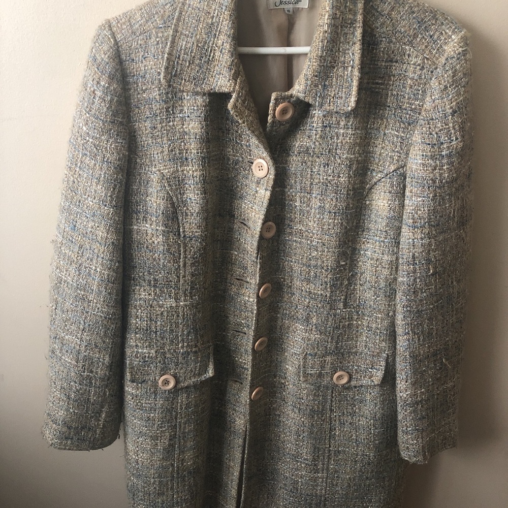VINTAGE Tweed Trench Coat Multi Colored 🙆🏻‍♀️🧥